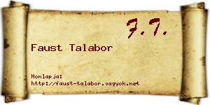 Faust Talabor névjegykártya